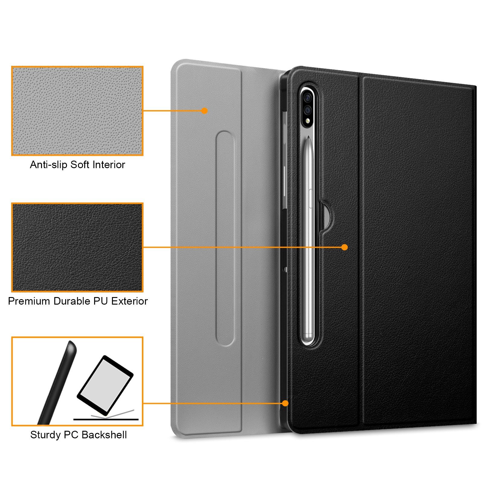 Fintie Tablet-Hülle Tastatur Hülle für Samsung Galaxy Tab S8 11 Zoll 2022 /S7 11 Zoll 2020, Keyboard Cover mit Magnetisch Abnehmbarer Deutscher Bluetooth Tastatur