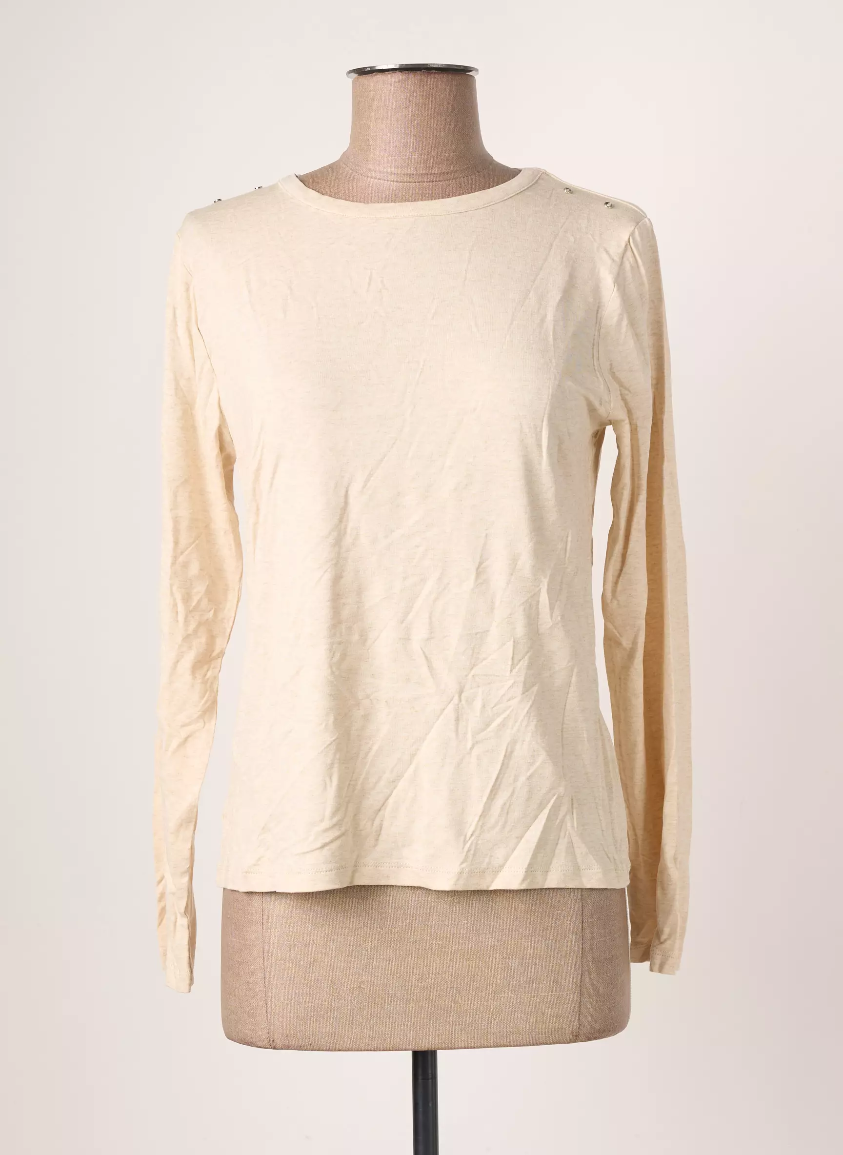Blanc Boheme Tshirts Femme couleur beige