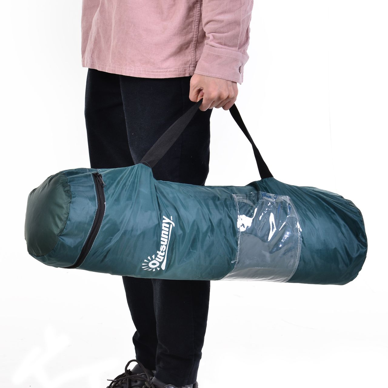 Outsunny Zelt für 3 Personen Campingzelt mit Heringen Kuppelzelt Polyester