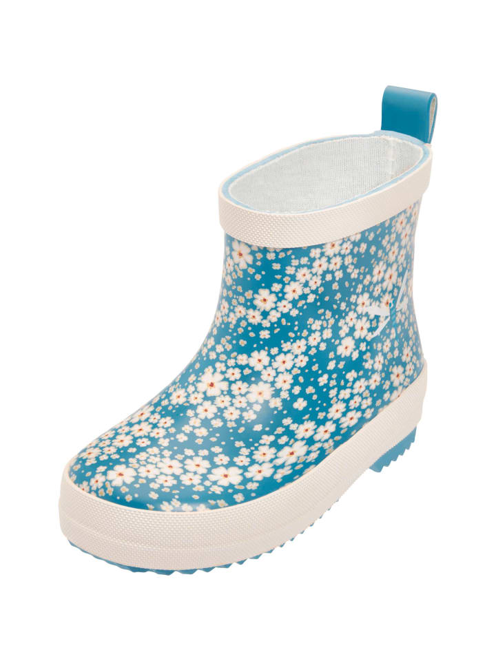 Playshoes Gummistiefel Halbschaft Blumen in petrol günstig kaufen
