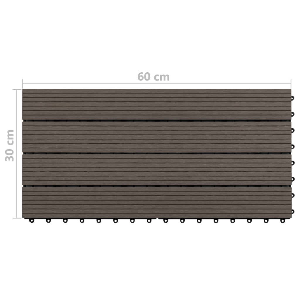 Teppichboden Terrassenfliesen 6 Stk. WPC 60x30 cm 1,08 m² Dunkelbraun, vidaXL