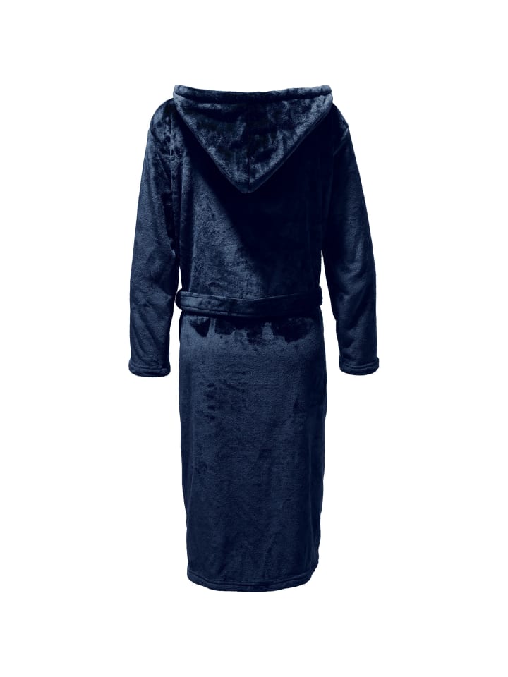 REDBEST Fleece Unisex-Bademantel mit Kapuze Perris in marine günstig kaufen