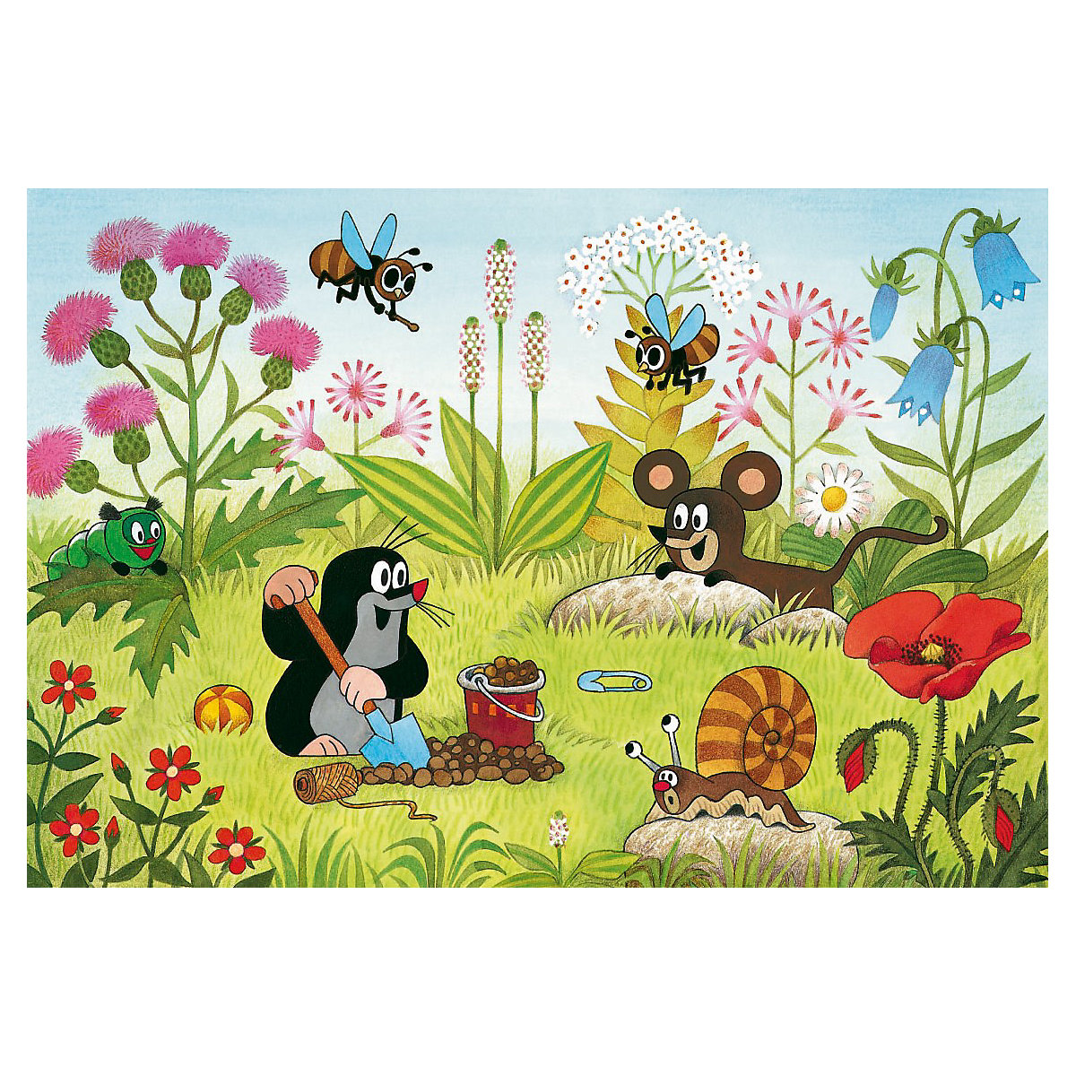 2er Set Puzzle, je 24 Teile, 26x18 cm, Der Maulwurf im Garten