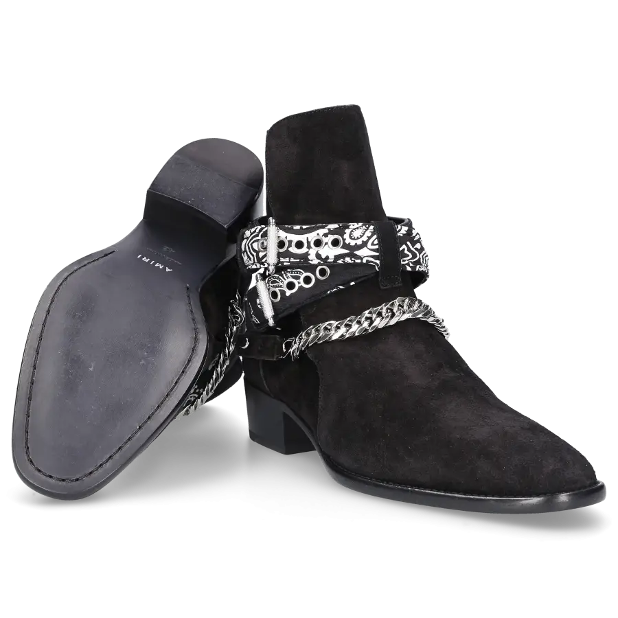 Amiri - Stiefeletten BANDANA BOOT Veloursleder - schwarz