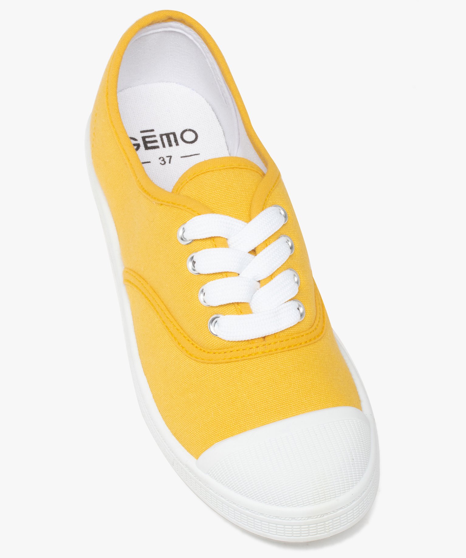 Baskets femme en toile à bout renforcé jaune | GEMO