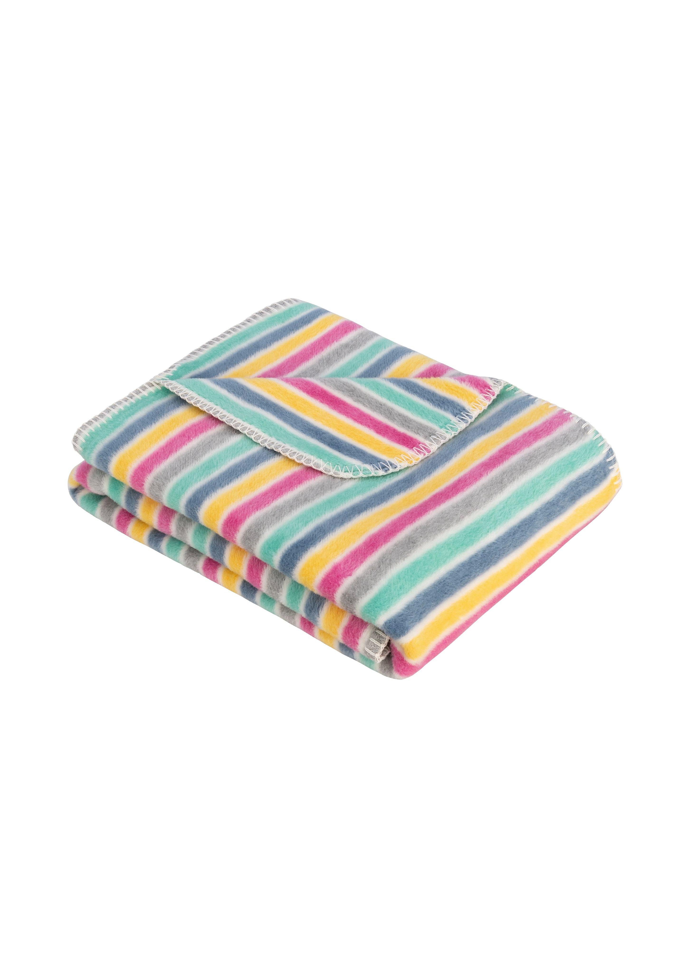 Bunt gestreifte Jacquard-Decke  6005409-100