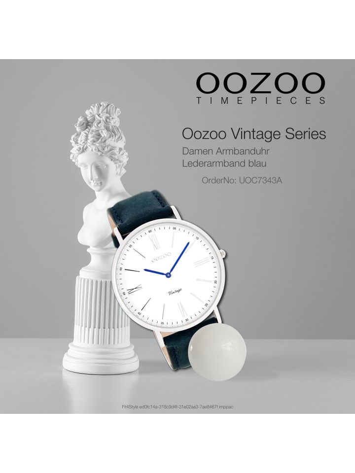 Oozoo Analog-Armbanduhr Oozoo Vintage Series blau groß (ca. 44mm) günstig kaufen onesize