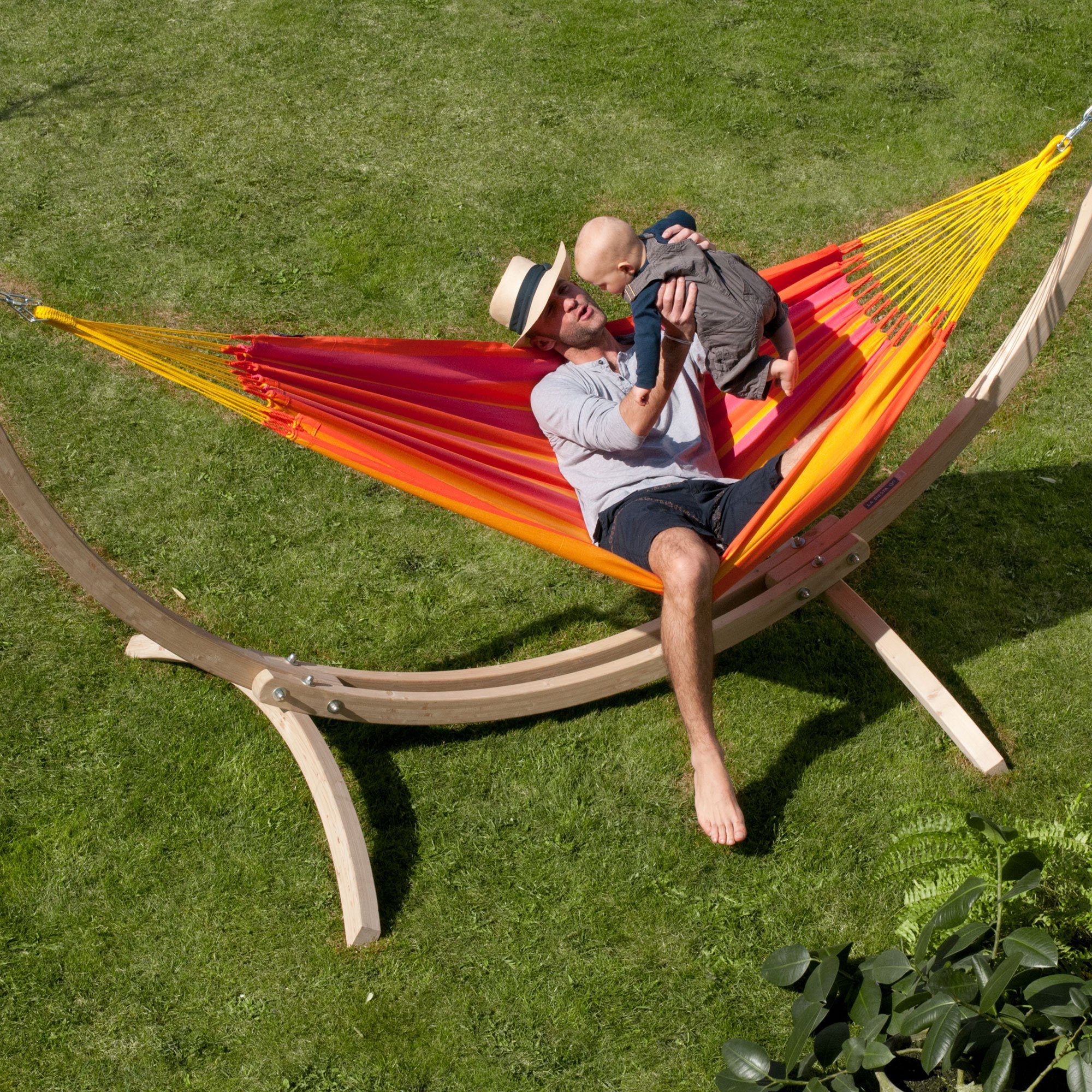 La Siesta Hängematte Single Hängematte Sonrisa mandarine rot - La Siesta wetterfest, Hochwertige Qualität