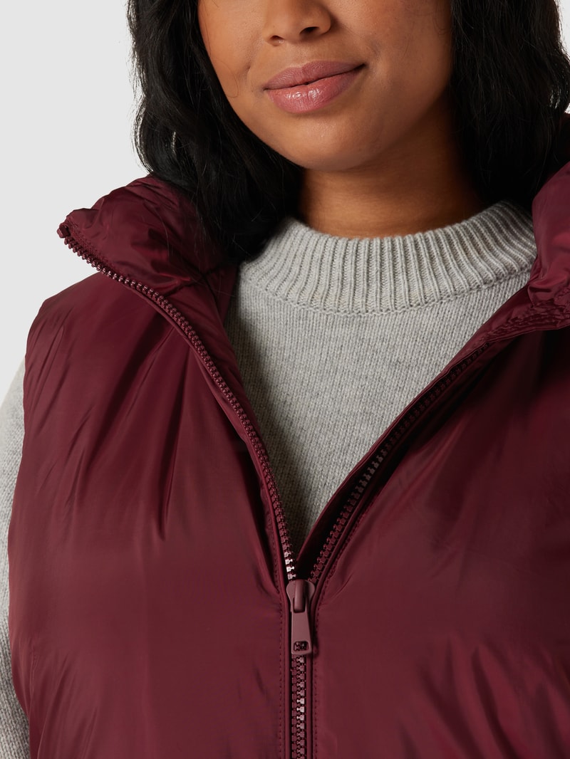 PLUS SIZE Weste mit seitlichen Eingrifftaschen in bordeaux rot