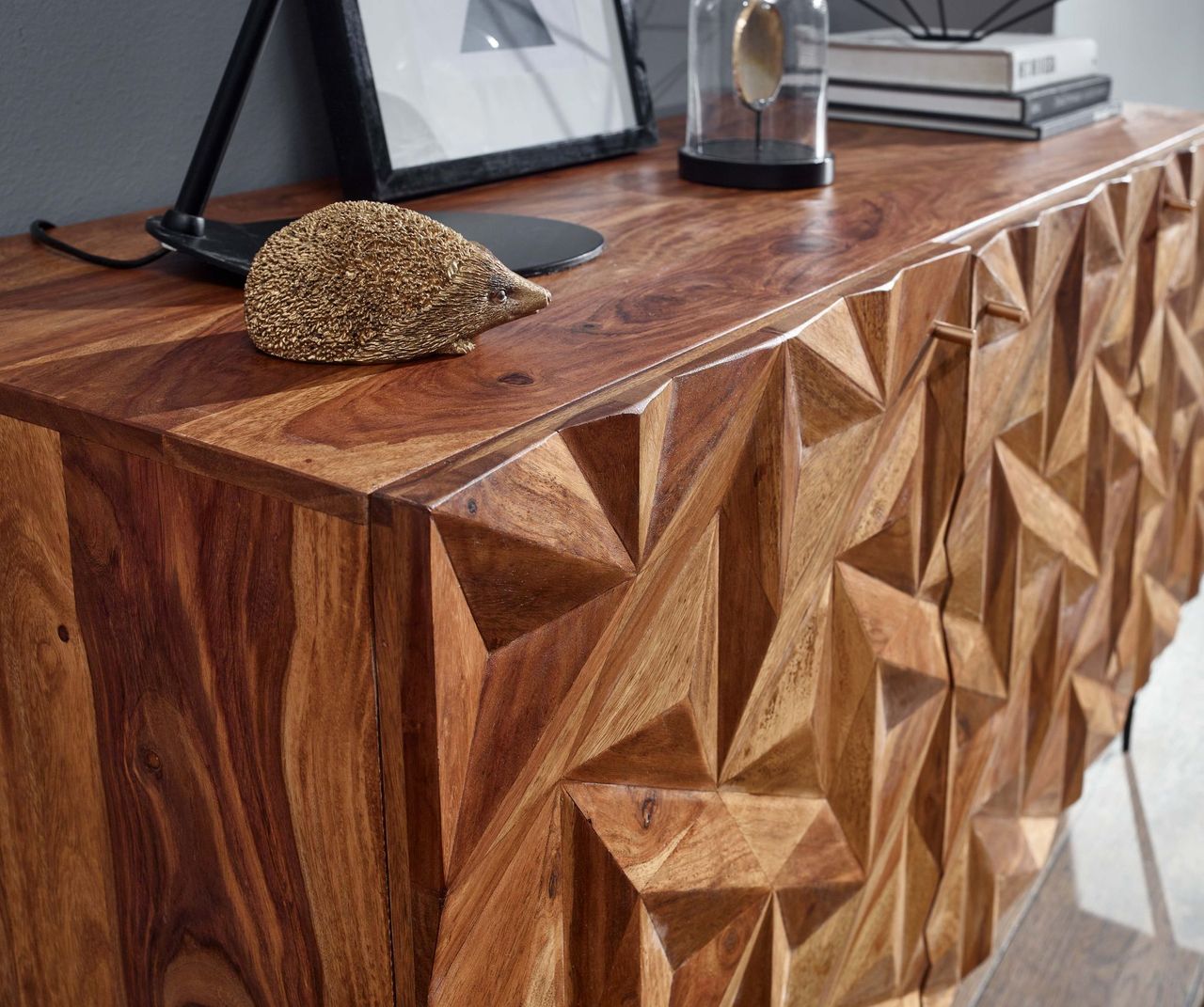 Skyport WOHNLING Sideboard 144x72x47 cm Holz Massiv Kommode Anrichte Modern Standschrank