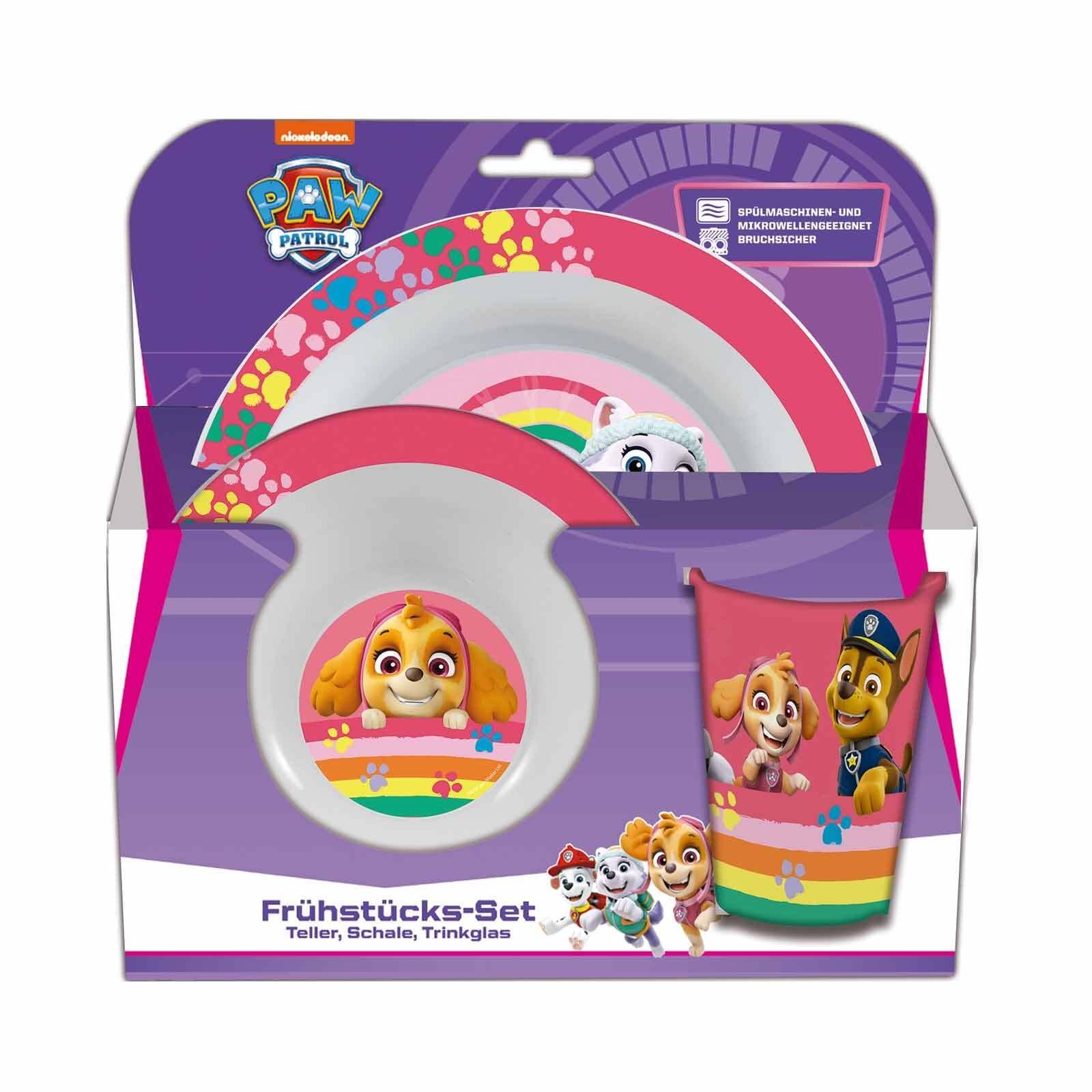 p:os Kindergeschirr-Set Paw Patrol Frühstücksset 3er Set (3-tlg), Kunststoff