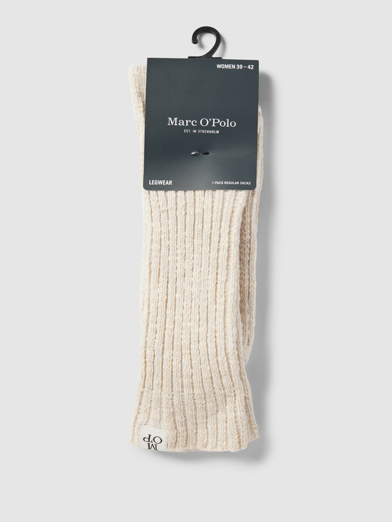 Socken mit Label-Detail Modell 'Henriette' in offwhite