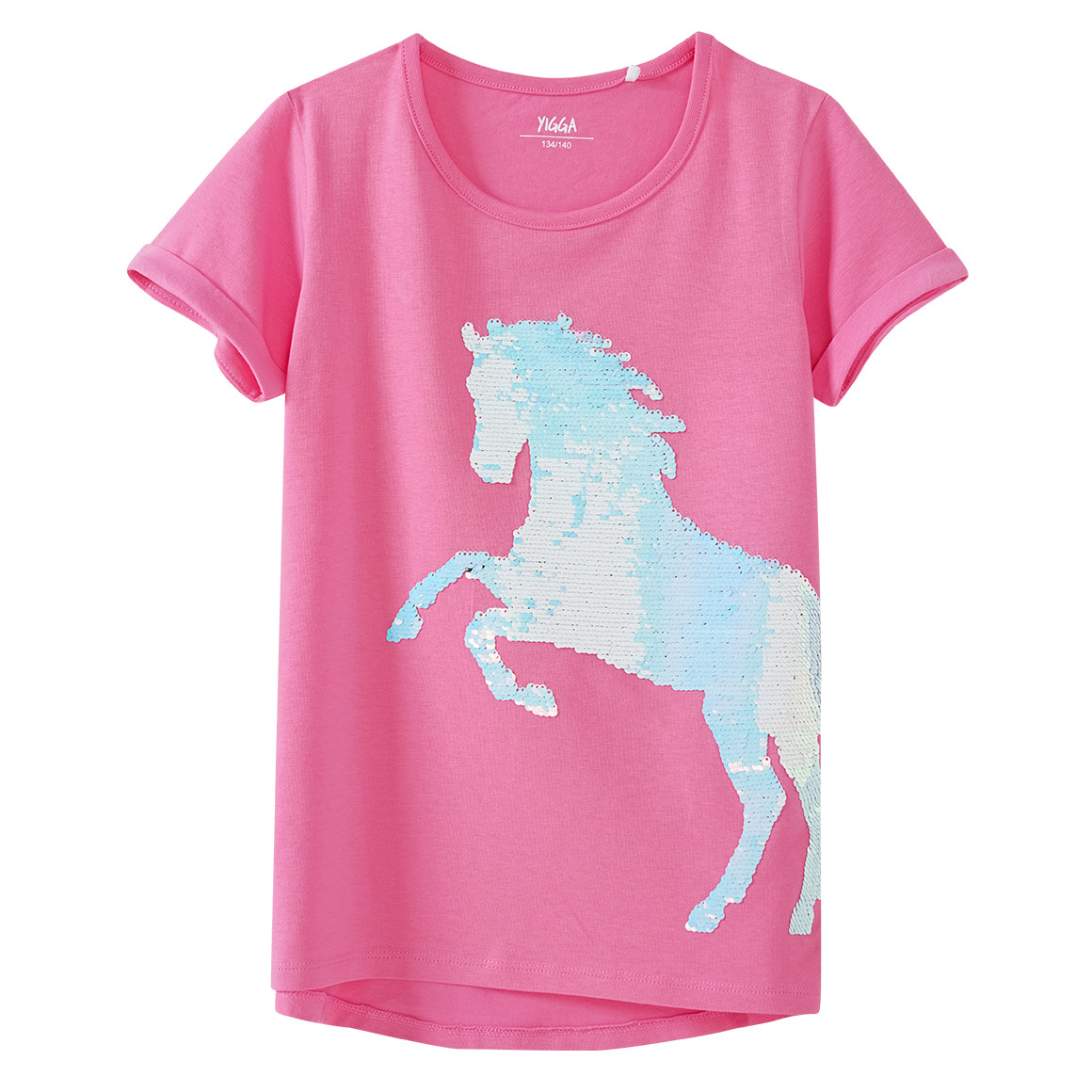 Mädchen T-Shirt mit Wendepailletten