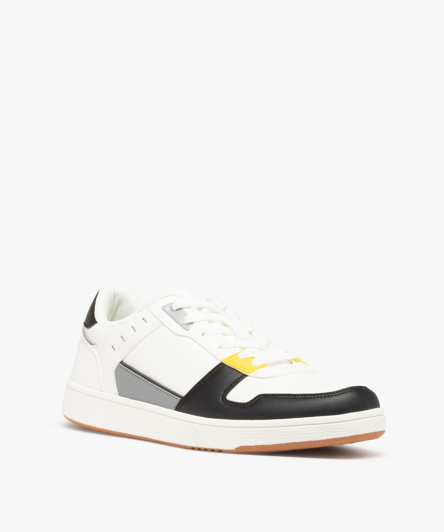 Baskets homme à détails colorés fermeture lacets blanc | GEMO