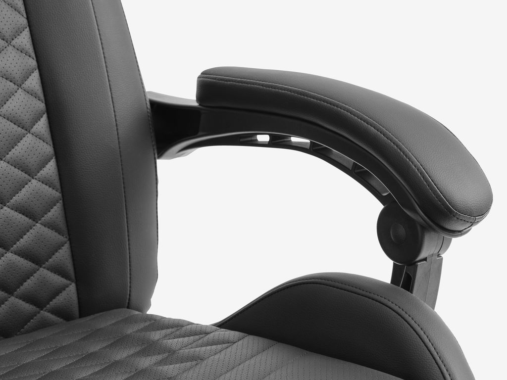Chaise gaming HALLUM HALLUM avec repose-pieds, simili cuir noir