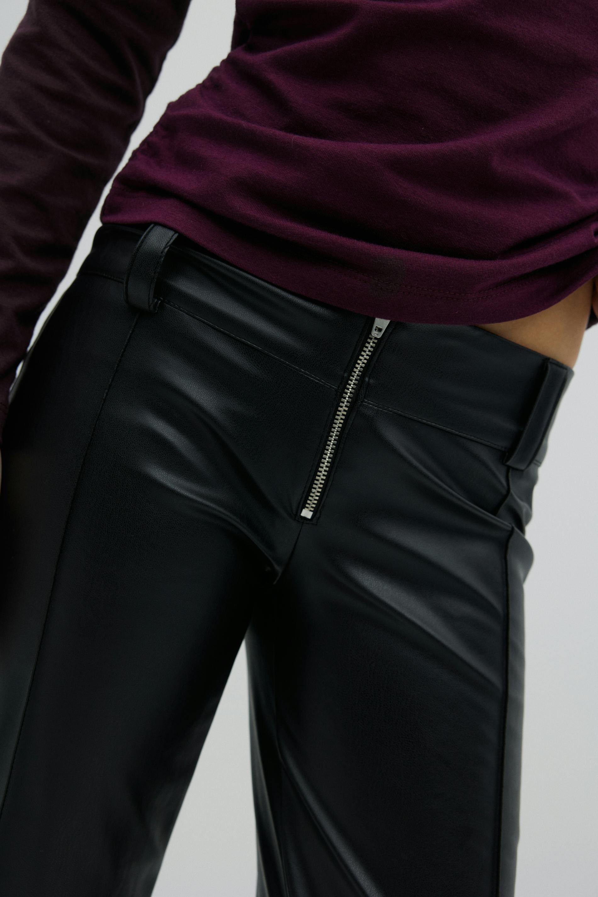 Y bootcut pu trousers