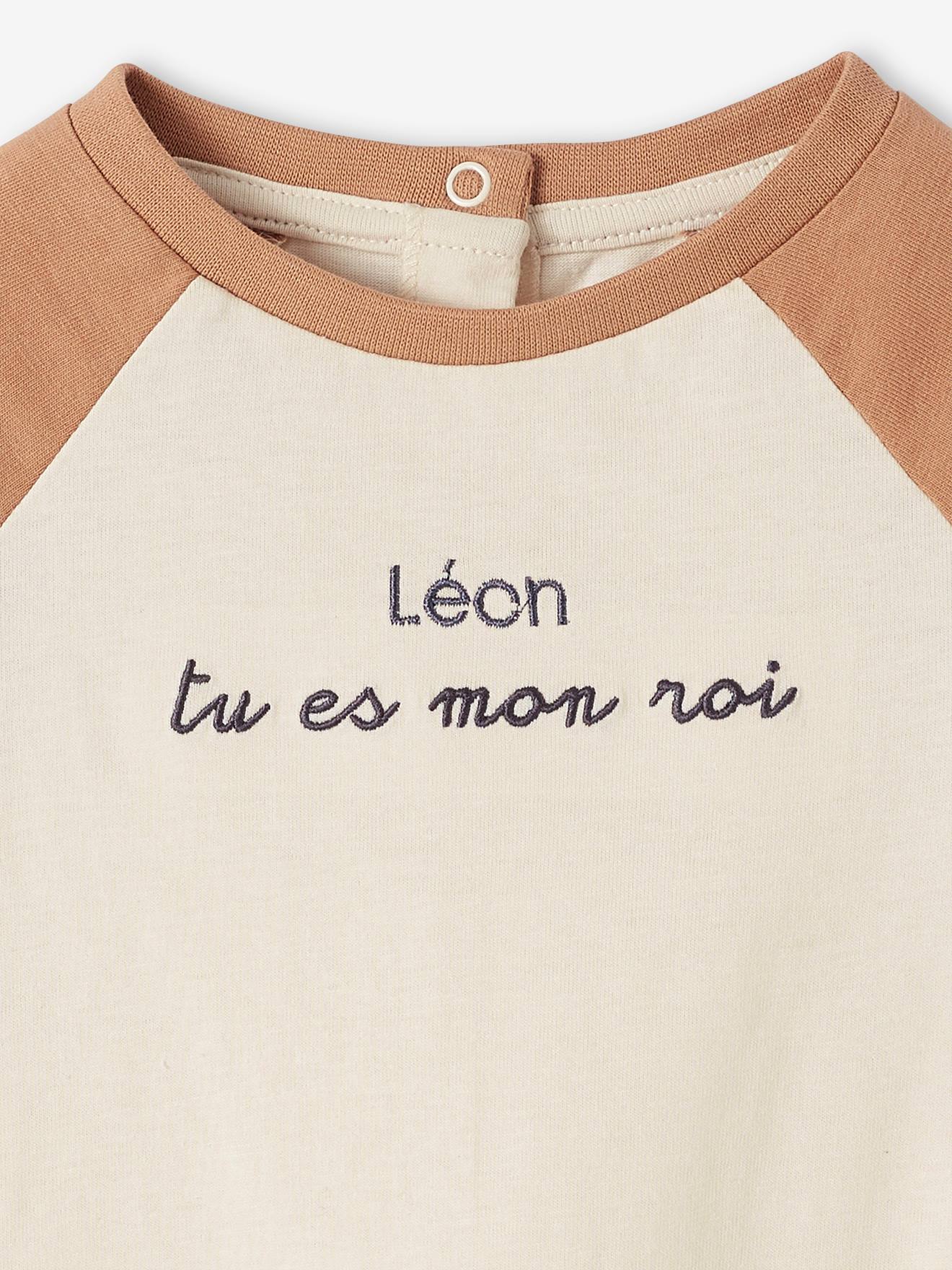 Ensemble bébé : T-shirt à personnaliser + pantalon en molleton vert