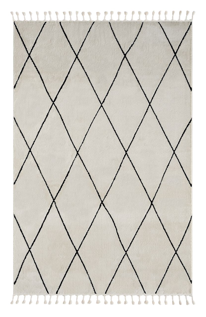 MyFlair Teppich Moroccan Symphony, 200 cm x 290 cm, Farbe weiß, rechteckig, Florhöhe 19mm