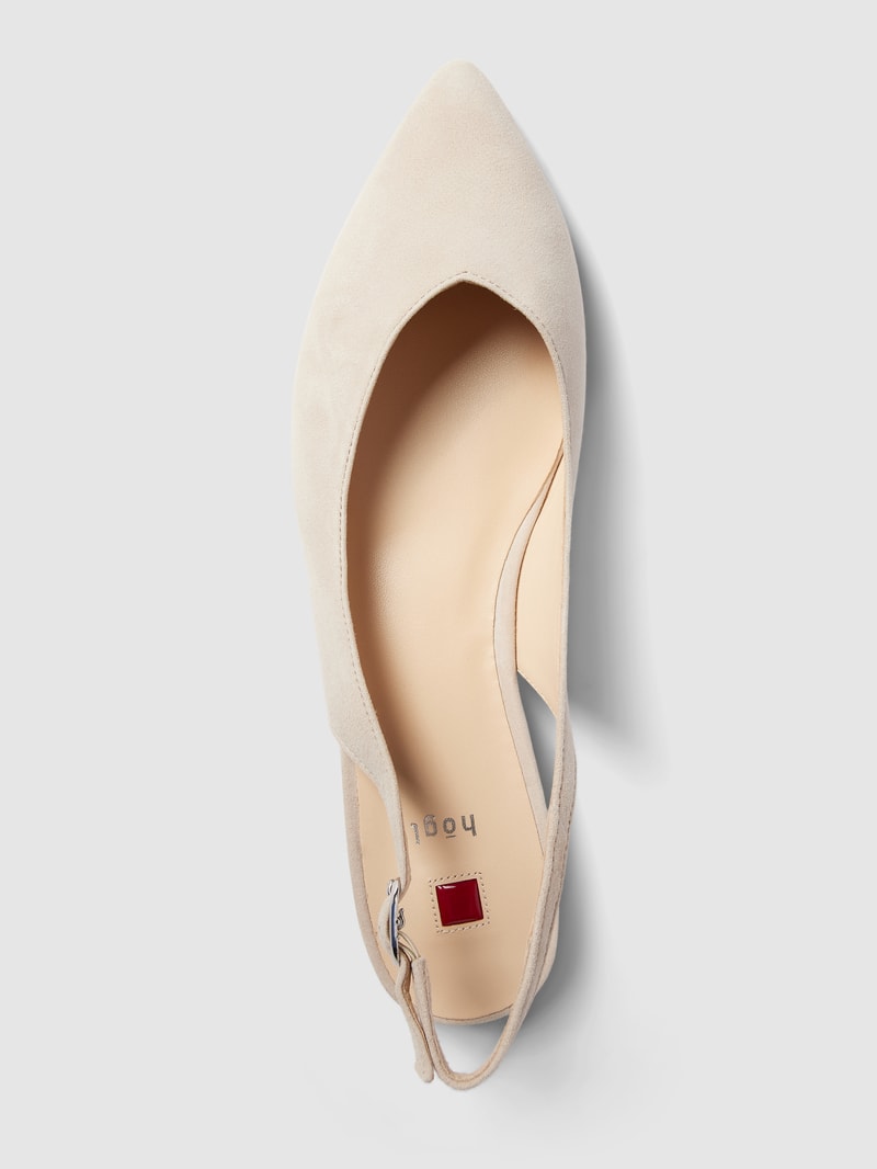 Ballerinas mit Dornschließe Modell 'Slingback' in taupe