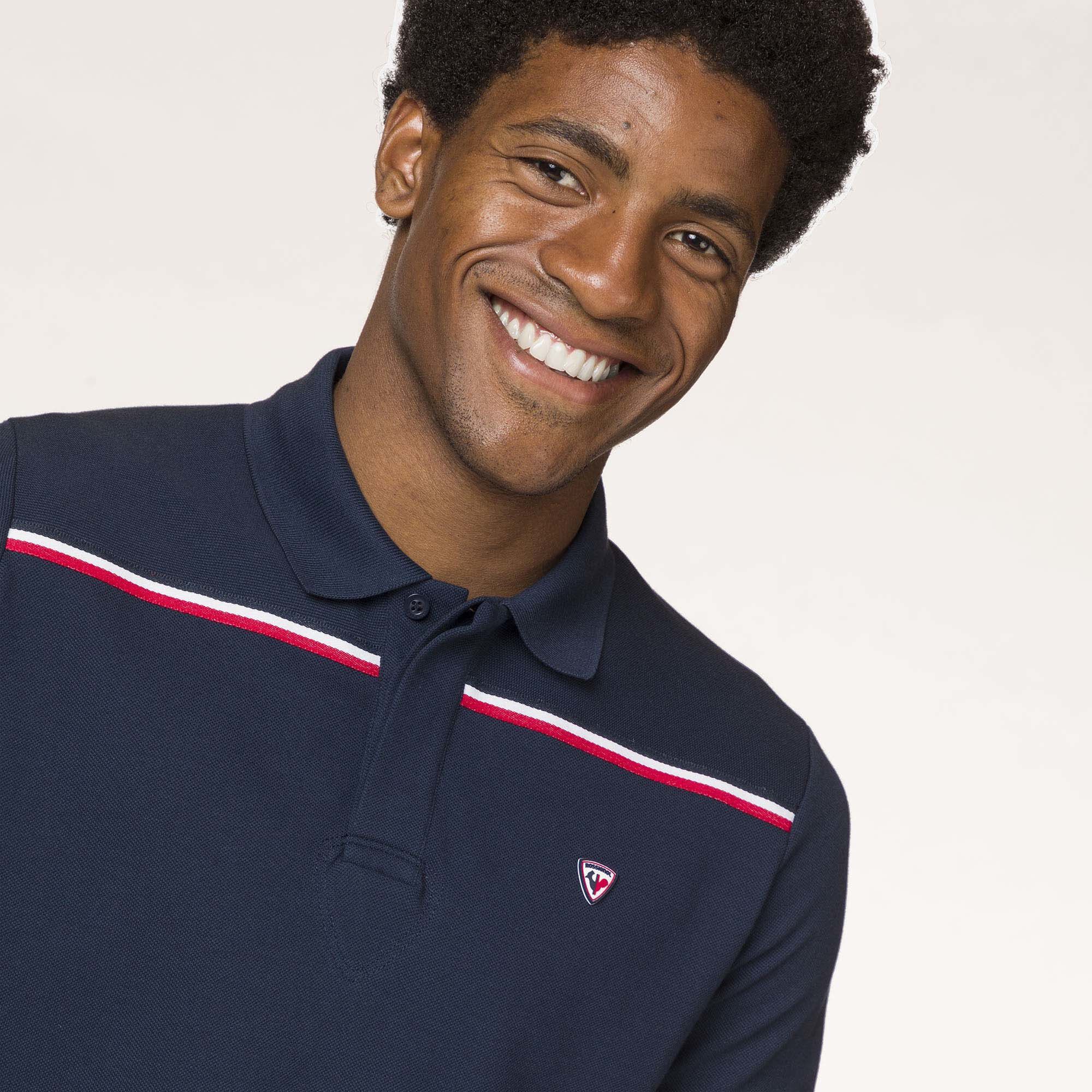 Polo logo avec rayure homme