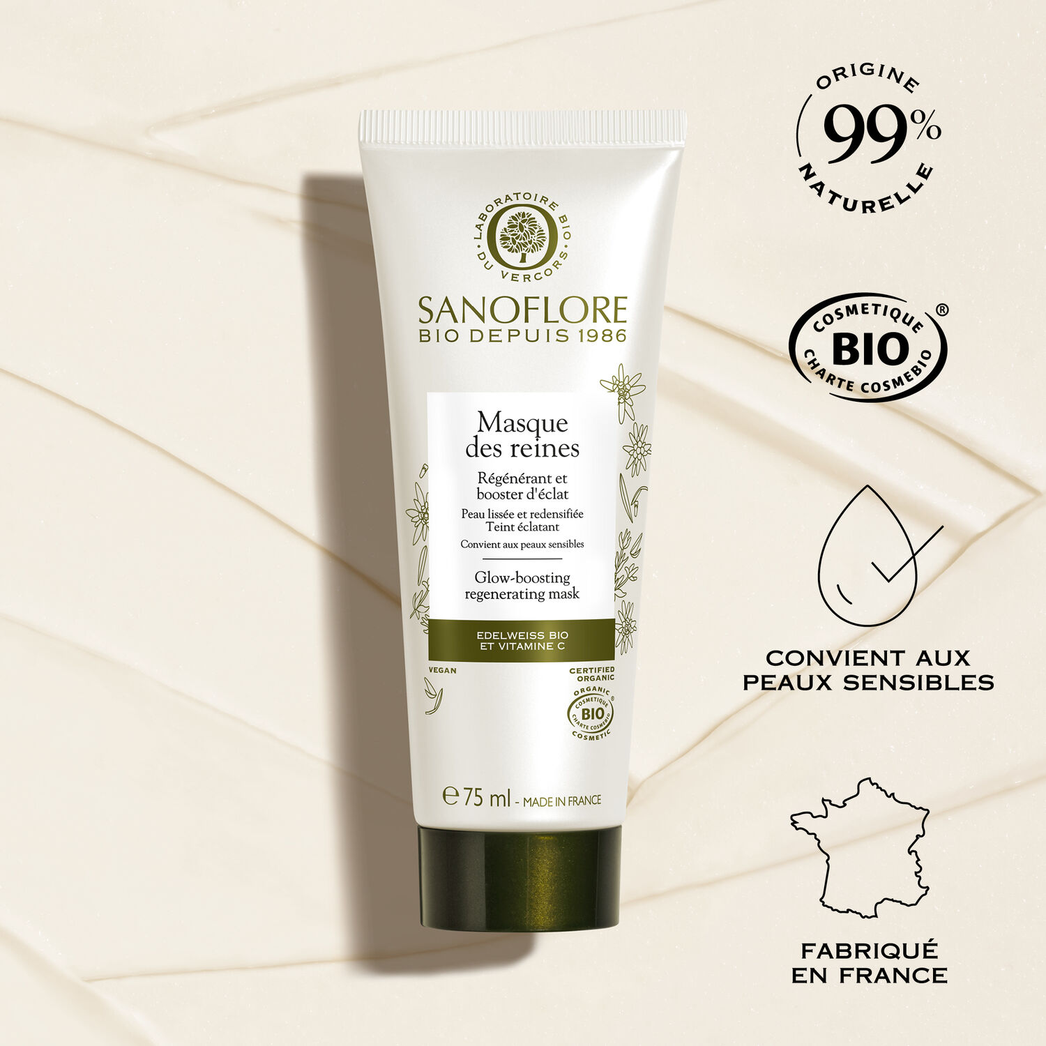 Sanoflore Reines Masque Anti-Age Eclat Certifié Bio