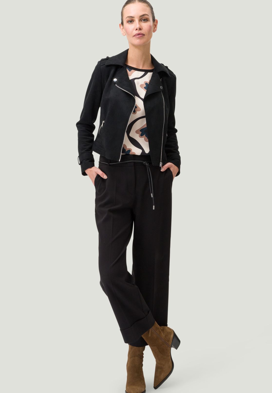Bikerjacke in Veloursleder-Optik