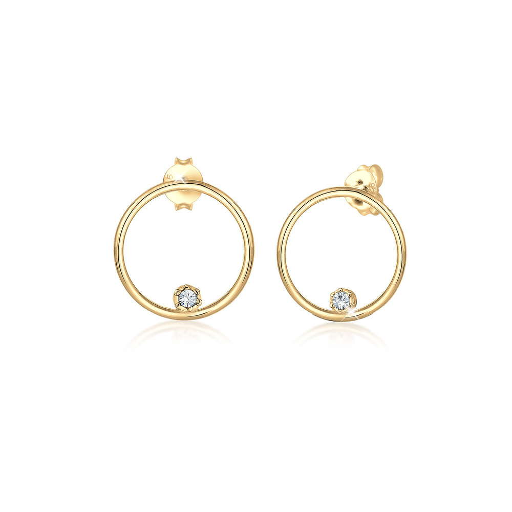 Elli Elli Boucles d'Oreilles Ohrstecker Kreis Kristalle 925 Silber Boucles d'oreilles