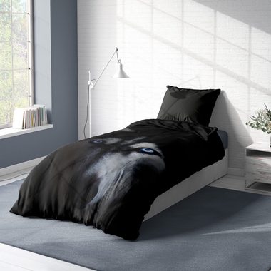 Bettwäsche Wolf, One Home, Mikrofaser, 2 teilig, mit Wölfe Motiv