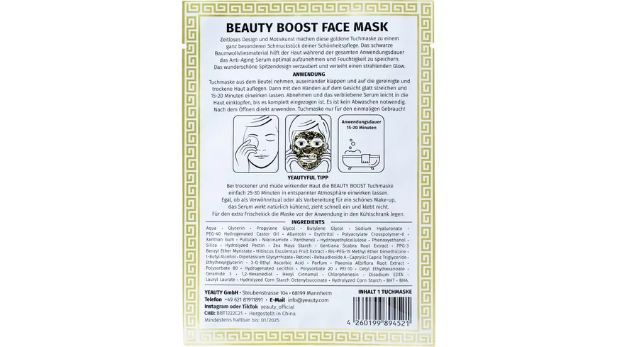 YEAUTY Beauty Boost Tuchmaske