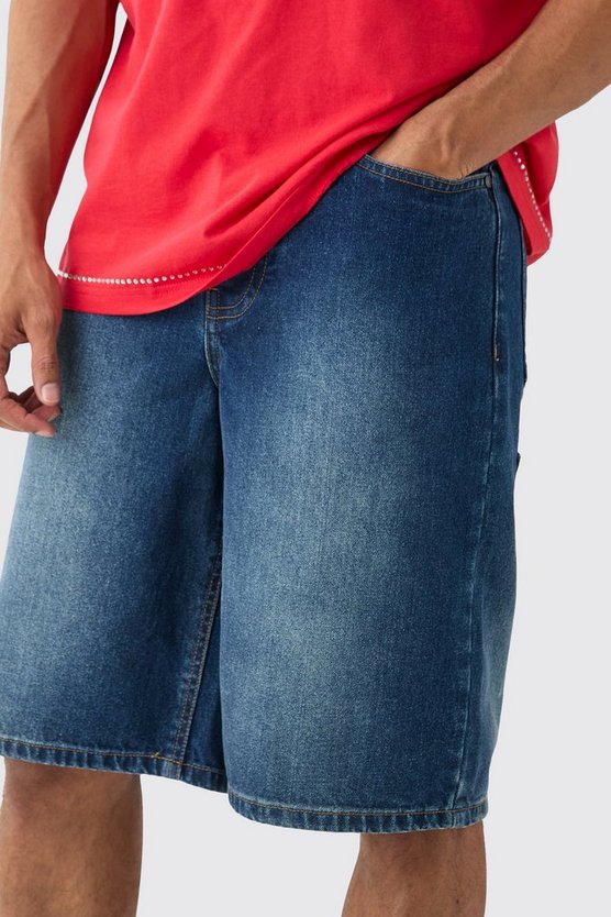 Denim-Jorts mit Taschen