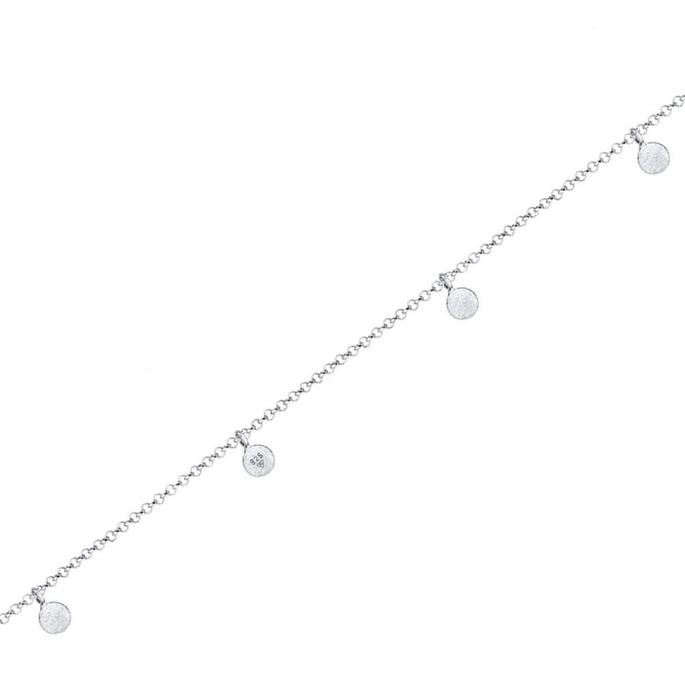 Elli Elli Collier Femmes Choker Géo Cercle Basique Mat Monnaie en Argent Sterling 925 collier