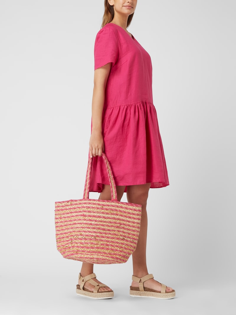 Shopper in Flecht-Optik in pink