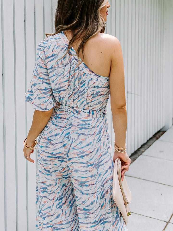 Milan Kiss Jumpsuit in Weiß/ Blau günstig kaufen
