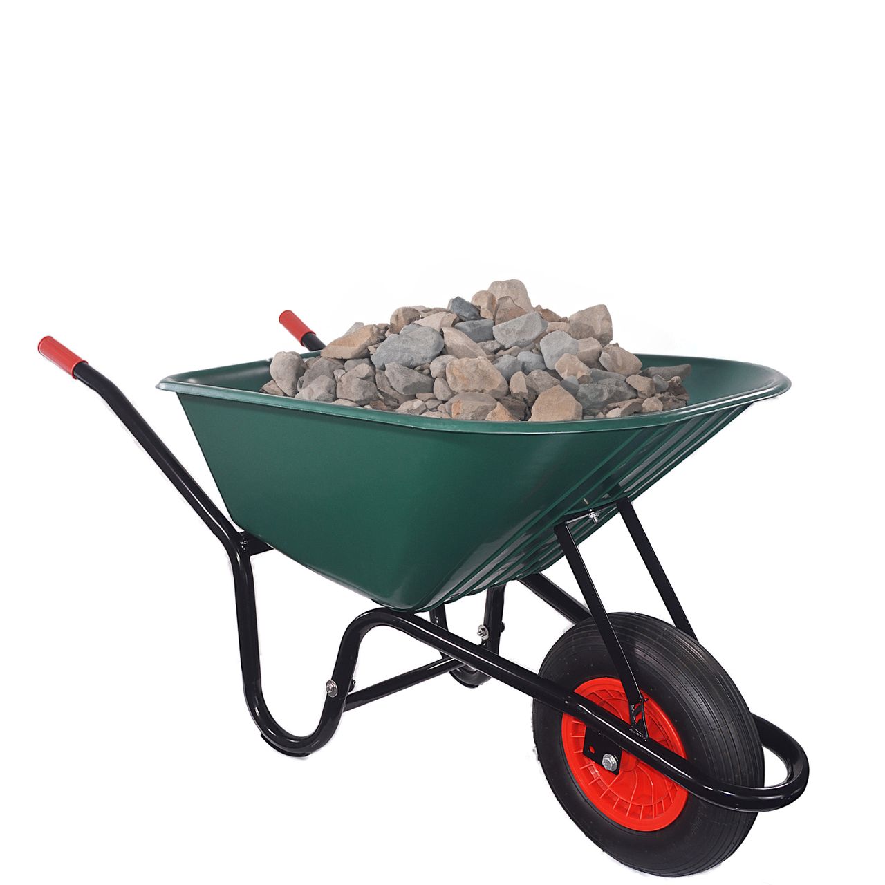TroniTechnik GARMIO® Schubkarre 85 Liter bis 150 kg Garten Bauschubkarre,Gummi-Luftreifen Felge - Kunststoff