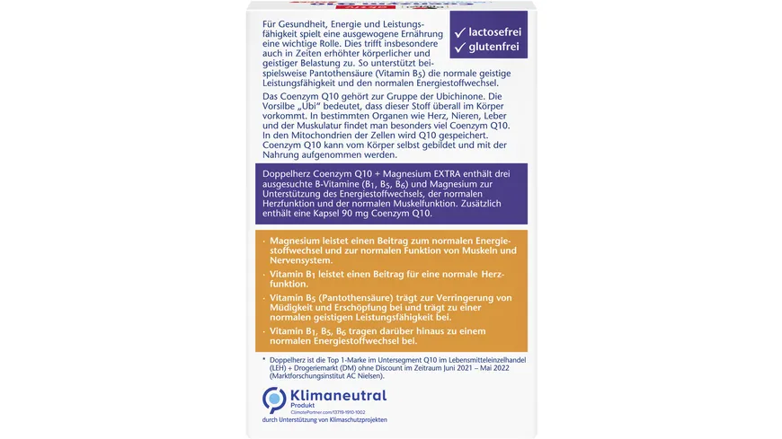 Doppelherz Coenzym Q10 + Magnesium + B-Vitamine EXTRA