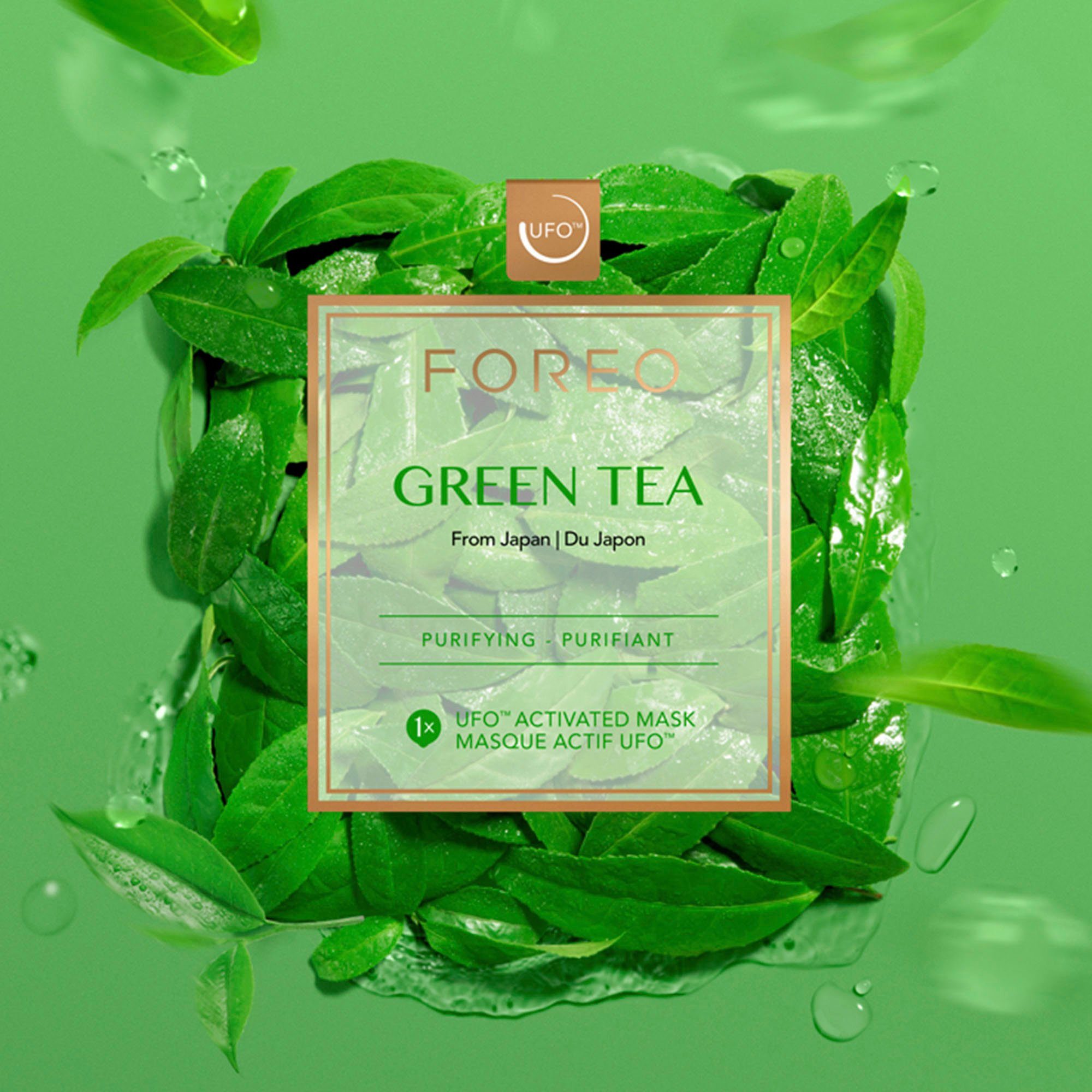 FOREO Tuchmaske Green Tea, 6 x 6 g, kompatibel mit UFO & UFO mini