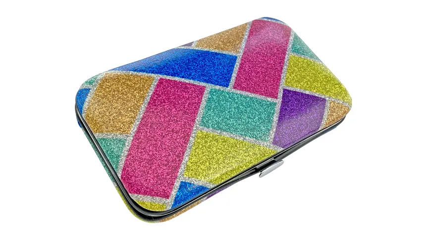 Rahmenmaniküre Etui, 6-teilig, Balken, Glitzer Balken, Glitzer