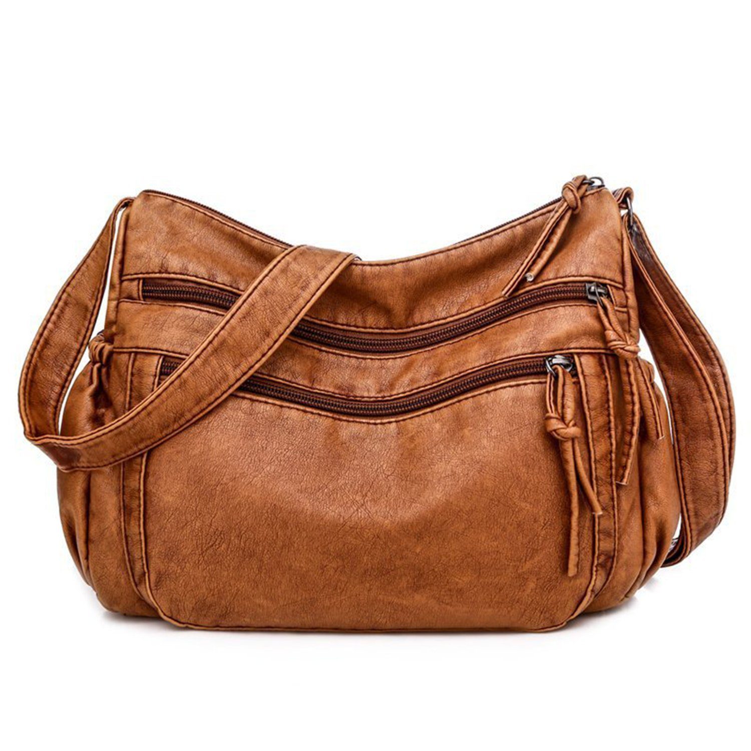SCOBAG Umhängetasche Umhängetasche Damen Handytasche (1-tlg., mit Breiter Gurt), Leder Crossbody Bag