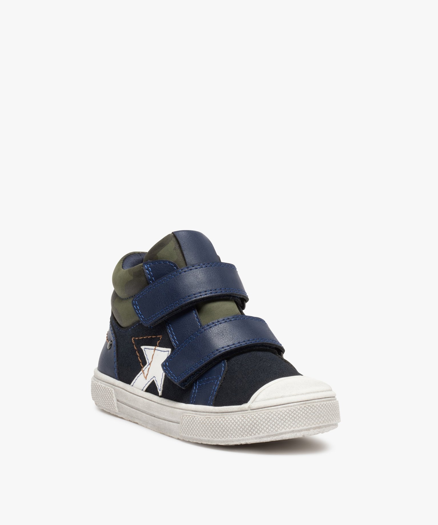 Boots Garçon colorés à scratchs et bout renforcé marine | GEMO