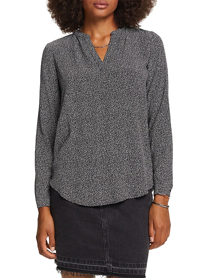 ESPRIT Bluse in Schwarz/ Weiß günstig kaufen M