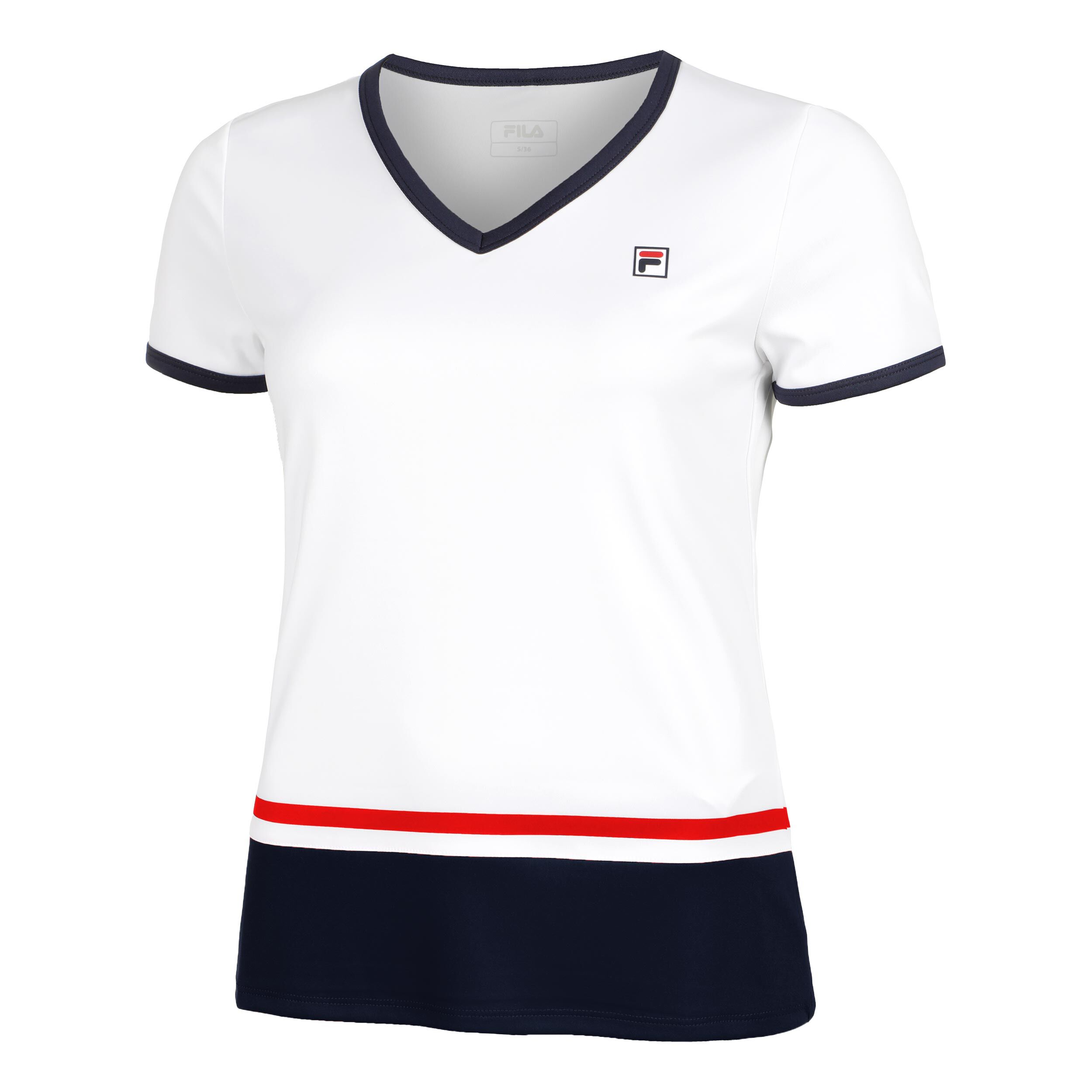 Elisabeth T-Shirt Damen - Weiß, Dunkelblau