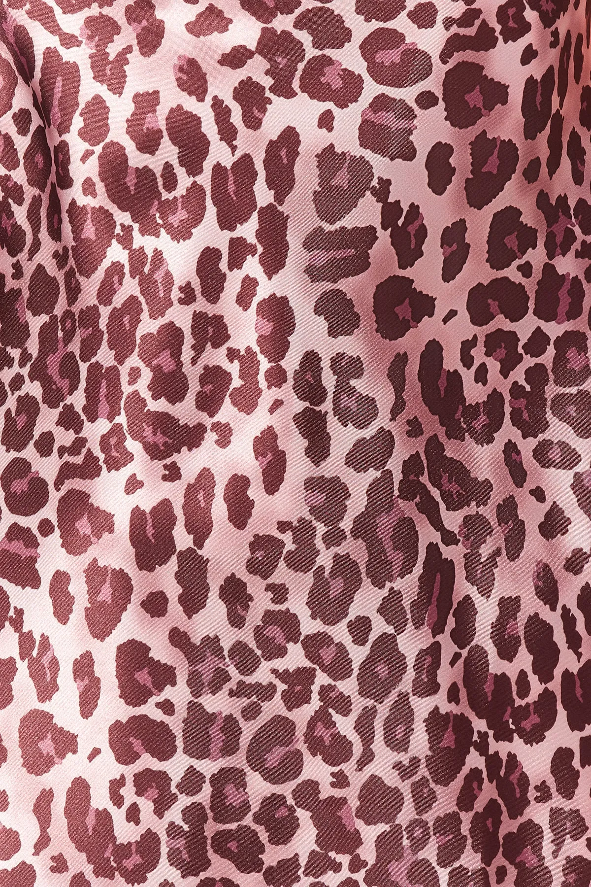 Trendyol Collection  Rosa Nachthemd aus gewebtem Satin mit Leopardenmuster, Seilriemen und Degaje-Kragen THMSS23GC00041