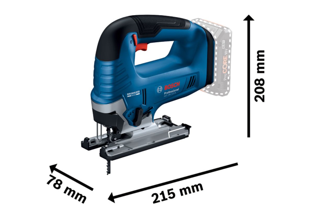 Bosch Blue 06015B3000 GST 18V-125 B Επαγγελματική σέγα 18V χωρίς μπαταρίες και φορτιστή σε L-Boxx