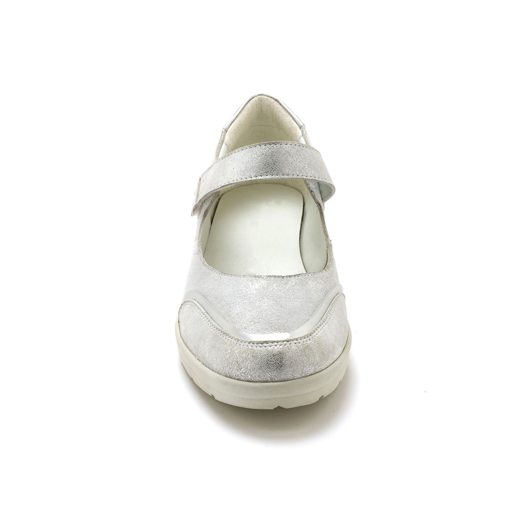 Babies scratchées compensées en cuir