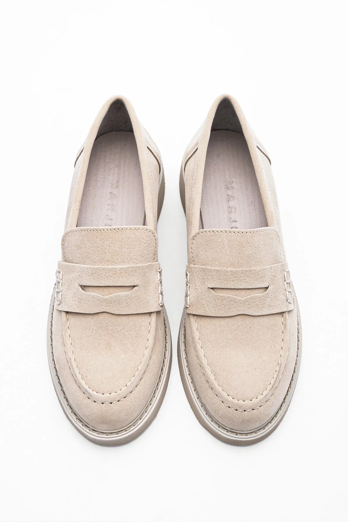 Marjin  Damen Loafer Mokassin Freizeitschuhe Andel Beige