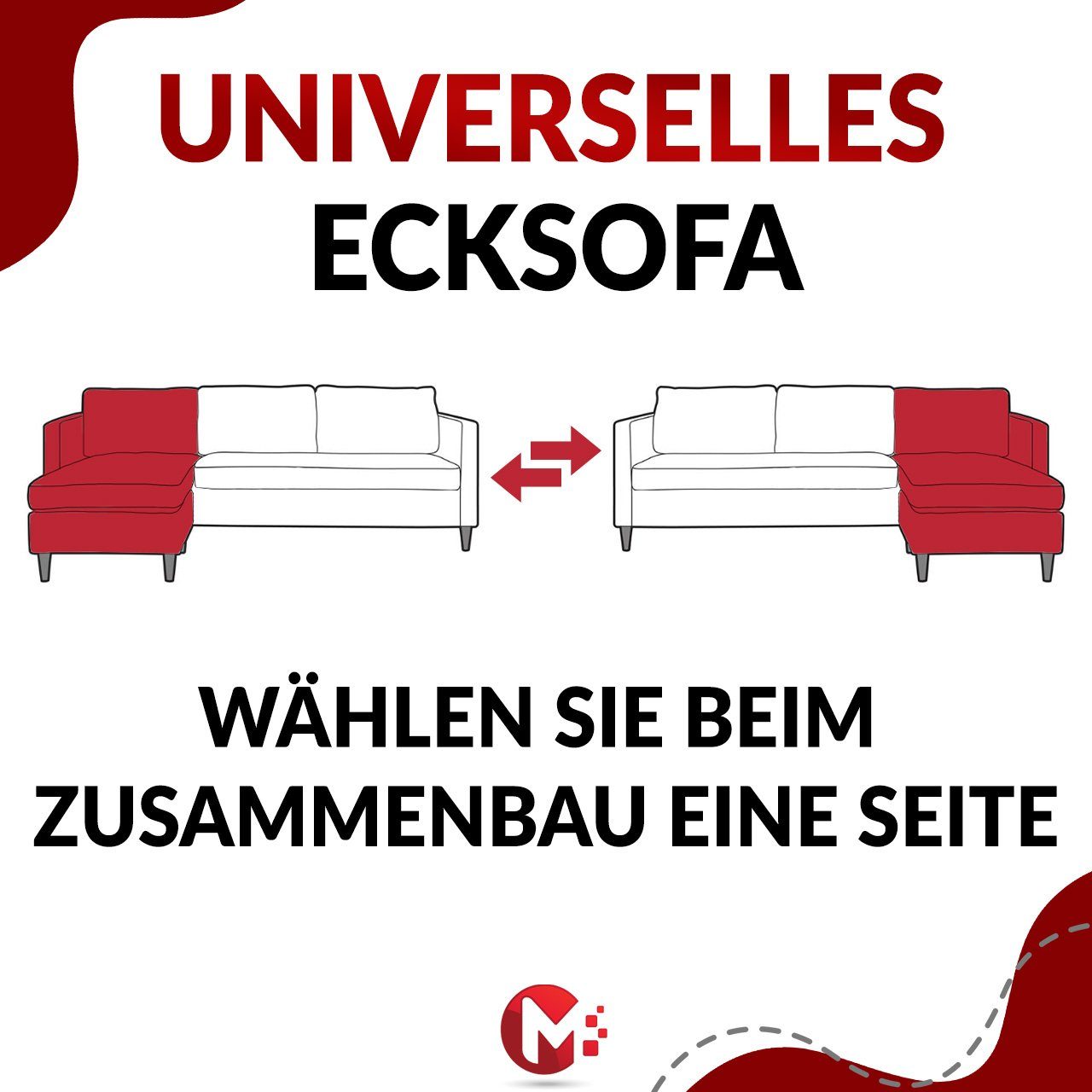 MKS MÖBEL Ecksofa COLIN+, mit Schlaffunktion, Mit der Möglichkeit zur Auswahl eines Toppers