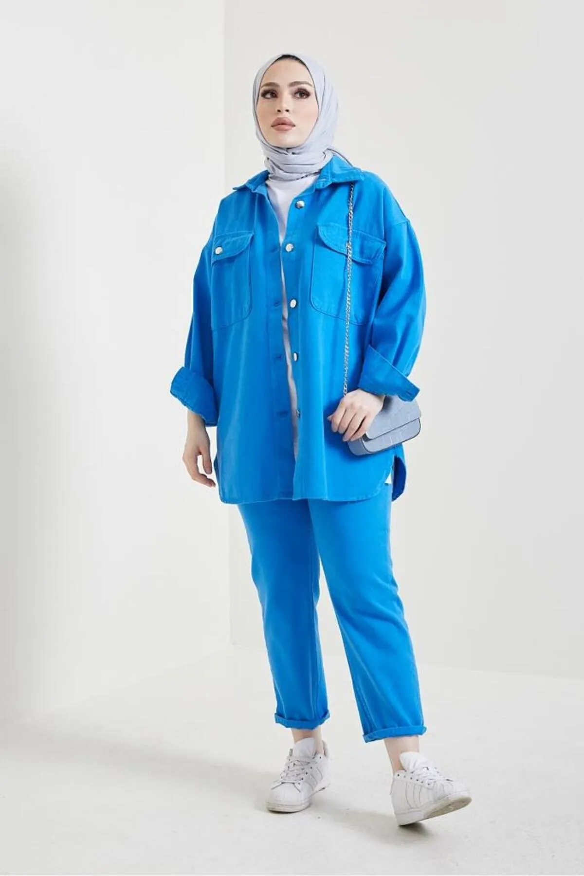 benguen  8175 Jacke Hose Hijab Double Denim Anzug Saks