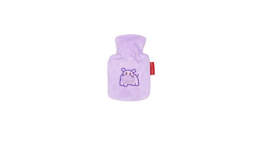 Hugo Frosch Mini-Wärmflasche mit Veloursbezug lila Nilpferd