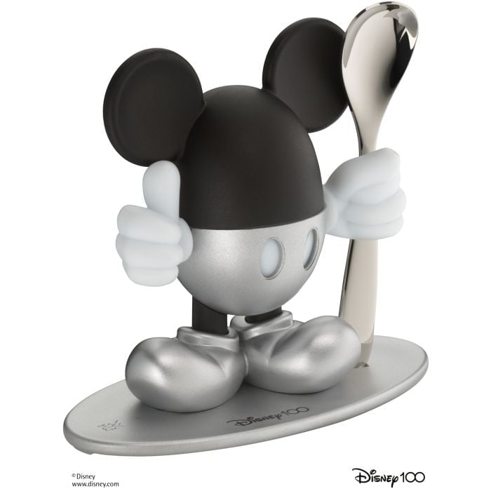 Eierbecher-Set Disney Mickey Mouse mit LÖffel, Silber, 2-teilig