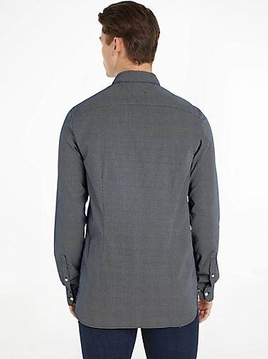 TOMMY HILFIGER Herren Hemd NATURAL SOFT FLEX PRT SF SHIRT Slim Fit Langarm